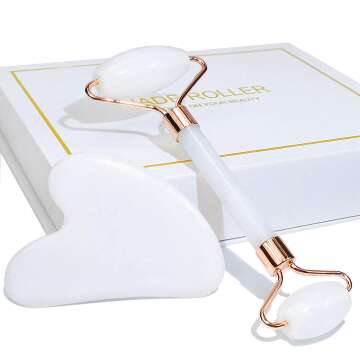 Jade Facial Roller & Gua Sha Set for Relaxation