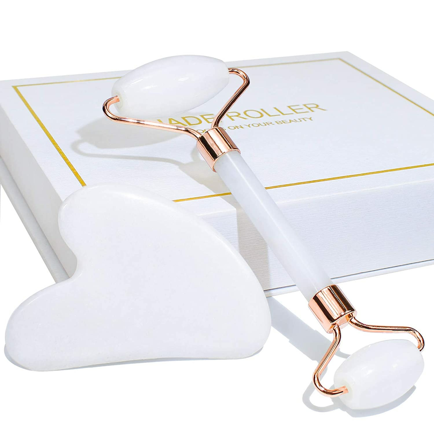 Jade Facial Roller & Gua Sha Set for Relaxation