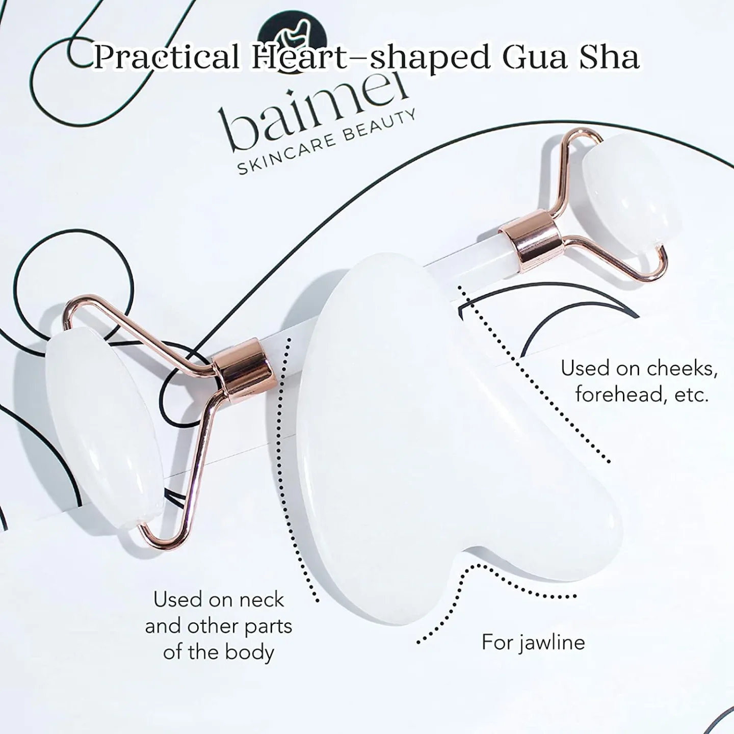 Jade Facial Roller & Gua Sha Set for Relaxation