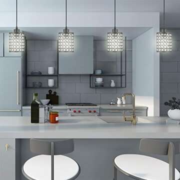 ArcoMead 2 Lights Modern Oil Black Crystal Ceiling Pendant Lighting,Plug in Cord with On/Off Switch Hanging Chandelier Sparkly Swag Ceiling Lamp for Bar, Dining Room, Corridor,Living Room