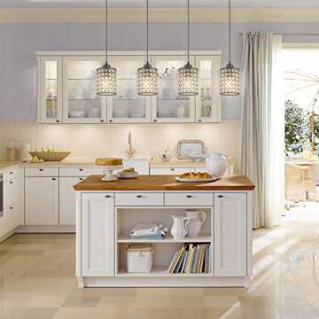 ArcoMead 2 Lights Modern Oil Black Crystal Ceiling Pendant Lighting,Plug in Cord with On/Off Switch Hanging Chandelier Sparkly Swag Ceiling Lamp for Bar, Dining Room, Corridor,Living Room