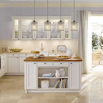 ArcoMead 2 Lights Modern Oil Black Crystal Ceiling Pendant Lighting,Plug in Cord with On/Off Switch Hanging Chandelier Sparkly Swag Ceiling Lamp for Bar, Dining Room, Corridor,Living Room