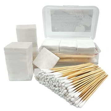 Gun Cleaning Supplies in Storage Box - 300 PCS Patches & 200 PCS Swabs for All Calibers
