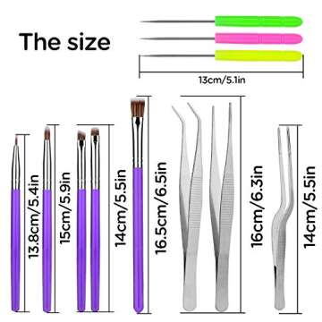 AIEX 14 Piece Cake Decorating Brushes Biscuit Decorating Tools Cake Decorating Brush Straight and Cu...