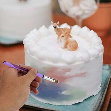 AIEX 14 Piece Cake Decorating Brushes Biscuit Decorating Tools Cake Decorating Brush Straight and Curved Cakes Pastry Biscuit Baking Tools