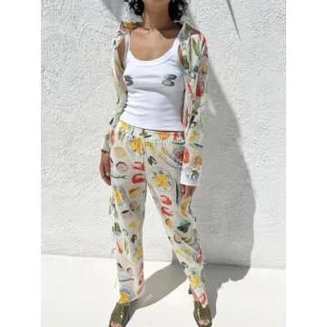 NUFIWI Y2k Cute Printed Tank Top for Women Aesthetic Graphic Crop Top Sleeveless Slim Fit Going Out Camisole Vintage(Clams,L)