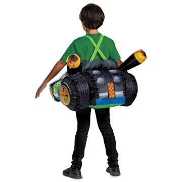 Yoshi Costume Kart, Inflatable Mario Kart Costume Accessory for Kids, Single Size Fan-Operated Yoshi...
