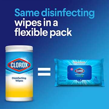 Clorox Disinfecting Wipes Value Pack, 3x 75ct Crisp Lemon and Fresh Scent Canister and 3x 75ct Easy Pull Moisture Seal Pack