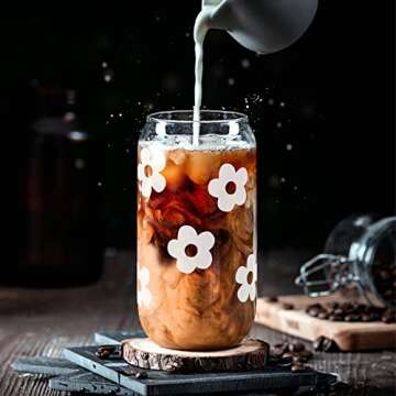 Mason Life Glass Cups with Lids - Perfect for Iced Coffee