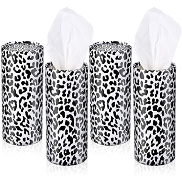 Yoande 4 Pack Car Tissues Round Tube Tissues Box with Facial Tissue Bulk Car Tissue Holder Car Tissu...