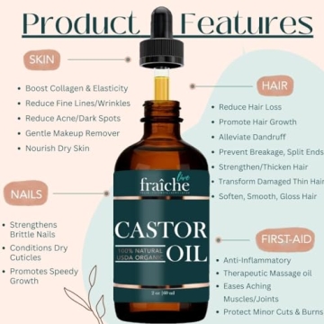 Organic Castor Oil for Eyelash & Eyebrow Growth Serum