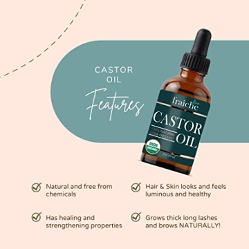 Organic Castor Oil for Eyelash & Eyebrow Growth Serum