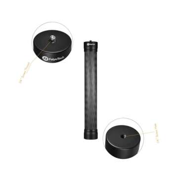 FeiyuTech 10.8" (275mm) Carbon Fiber Extension Pole – Lightweight, Durable with 1/4"-20 Screw, Compatible with Camera Gimbals, Tripods & Monopods