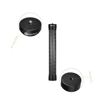 FeiyuTech 10.8" (275mm) Carbon Fiber Extension Pole – Lightweight, Durable with 1/4"-20 Screw, Compatible with Camera Gimbals, Tripods & Monopods