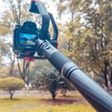 FeiyuTech 10.8" (275mm) Carbon Fiber Extension Pole – Lightweight, Durable with 1/4"-20 Screw, Compatible with Camera Gimbals, Tripods & Monopods