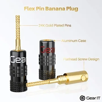 Banana Plugs for Speaker Wire - 6 Pairs Gold Plated