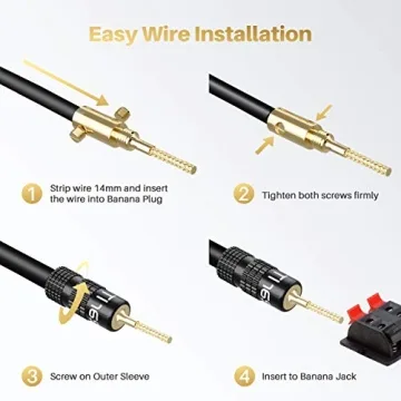 Banana Plugs for Speaker Wire - 6 Pairs Gold Plated