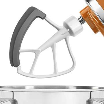 KITCHPOWER 4.5-5 Quart Flex Edge Beater for Tilt-Head Stand Mixers White
