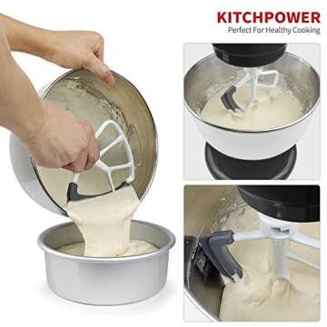 KITCHPOWER 4.5-5 Quart Flex Edge Beater for Tilt-Head Stand Mixers White