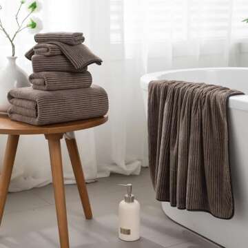 4 Piece Bath Towel Set 35"x70"Oversized Bath Towel for Bathroom Ultra Soft Fluffy Extra Large Bath S...