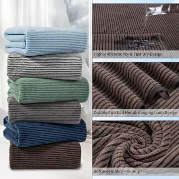 4 Piece Bath Towel Set 35"x70"Oversized Bath Towel for Bathroom Ultra Soft Fluffy Extra Large Bath Sheet Luxury Premium Bathroom Towel Highly Absorbent Quick Dry Shower Towel for Bathroom Hotel Spa