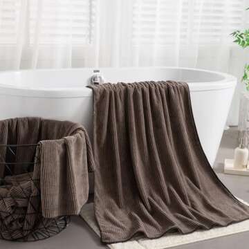 4 Piece Bath Towel Set 35"x70"Oversized Bath Towel for Bathroom Ultra Soft Fluffy Extra Large Bath Sheet Luxury Premium Bathroom Towel Highly Absorbent Quick Dry Shower Towel for Bathroom Hotel Spa