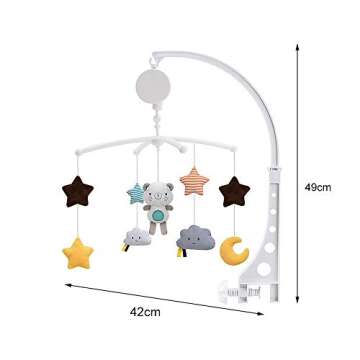 Gentlecarin Baby Crib Mobile,Musical Nursery Crib Mobile,Infant Bed Decoration Toy Hanging Rotating ...