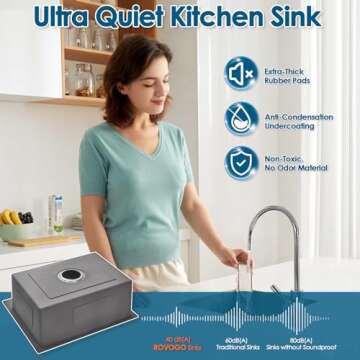 ROVOGO 24 inch Kitchen Sink Drop in, 304 Stainless Steel Single Bowl Kitchen Sink Top Mount, 9 inch Deep Modern Sink for Kitchen, Brushed, 24"x18"x9"