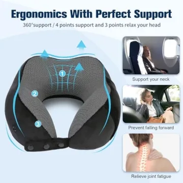 Travel Neck Pillow with Eye Mask & Earplugs
