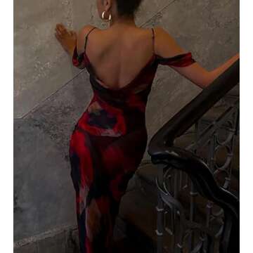 Tie Dye Mesh Maxi Dress Sidewalk Style Graphic Print Bodycon Dress Sleeveless Floral Tank Dress TIK Tok Fashion Dress