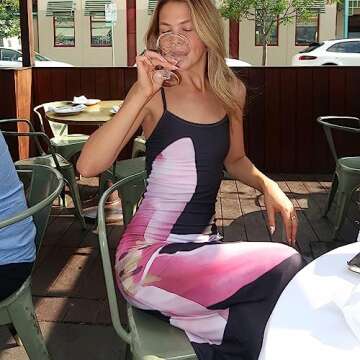 KMBANGI Women Floral Slip Dress Spaghetti Strap Flowers Printed Maxi Dresses Backless Y2k Bodycon Slim Boho Long Sundress(Black Lily,S)