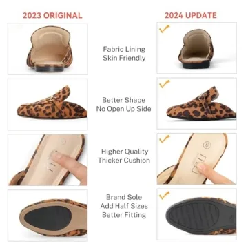 Stylish MUSSHOE Mules for Women Comfortable Slip-On Flats