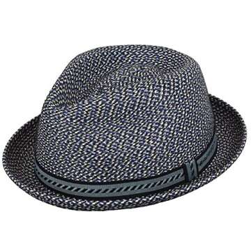 Bailey of Hollywood Mannes Braided Trilby Navy Multi - XX-Large