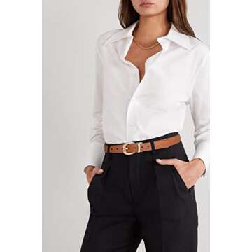 CR Reversible Leather Belt for Women - Fashionable & Adjustable