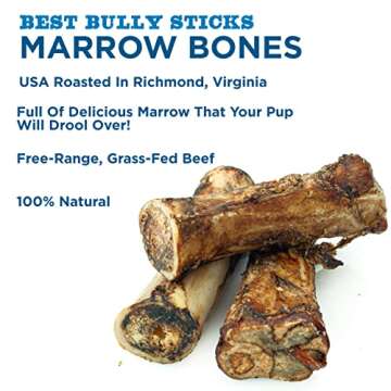 Best Bully Sticks Marrow Bones - 3 Count (Pack of 1) - USA Packed, Healthy Snack, Grass-Fed Beef, Long-Lasting, Great for Large Breeds
