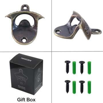 HAIICEN Retro Wall Mounted Bottle Opener in Antique Bronze