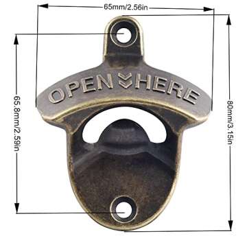 HAIICEN Retro Wall Mounted Bottle Opener in Antique Bronze