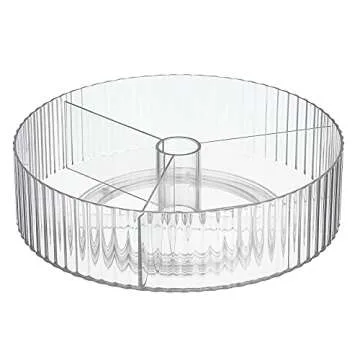 mDesign Fluted Lazy Susan - Stylish Rotating Organizer