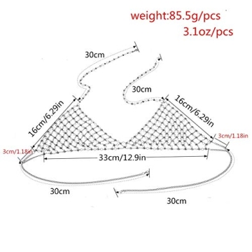 Idealway Crystal Rhinestones Bikini Chain Necklace