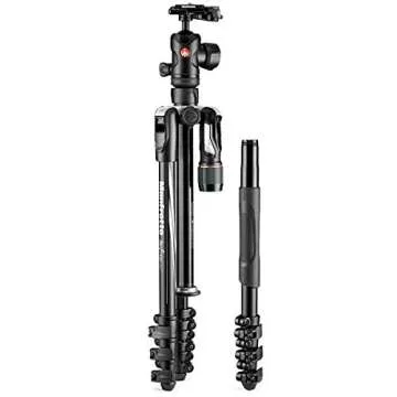 Manfrotto MKBFRLA4B-BHM Befree Advanced 2N1 Travel Tripod with Monopod, Lever Lock, Tripod Bag, Plate and Ball Head Included for Canon, Nikon, Sony, DSLR, CSC, Mirrorless, Up to 9kg, Aluminium