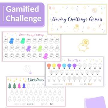 Sooez Budget Binder with Money Saving Challenge, Money Saving Binder with Cash Envelopes, Expense Sheets, Challenge Tracker & Category Labels, Envelope Savings Challenges Book for Home Office School