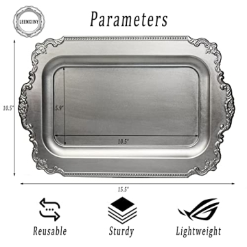 Leemxiiny Vintage Silver Decorative Tray for Home Decor
