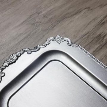 Leemxiiny Vintage Silver Decorative Tray for Home Decor