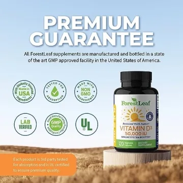 ForestLeaf Vitamin D3 50000 IU for Bone Health and Immunity