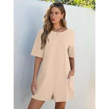 ANRABESS Women Summer Oversized T-Shirt Tee Romper Casual Baggy Short Sleeve Overall Athletic Workou...
