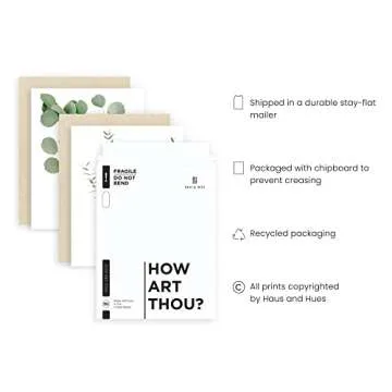 Botanical Plant Wall Art Prints Set - Set of 4 Unframed Decor