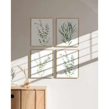 Botanical Plant Wall Art Prints Set - Set of 4 Unframed Decor