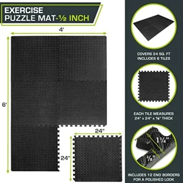 ProsourceFit Puzzle Exercise Mat for Safe Workouts and Play