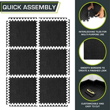 ProsourceFit Puzzle Exercise Mat for Safe Workouts and Play