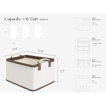 LoforHoney Home Collapsible Closet Storage Bins with Metal Frames, Fabric Storage Baskets for Clothi...